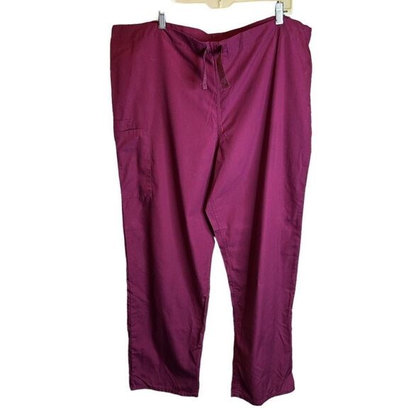 5 for $25🔥Large Cherokee Burgundy Maroon Scrub Pants - Picture 1 of 6